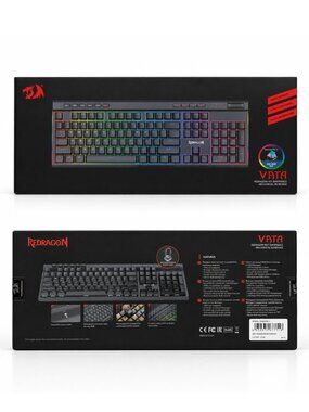 NWT Wireless RGB Gaming Keyboard Redragon VATA Pro (K580-R33BK) Red Switches